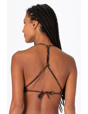 Black Fixed Triangle Top With Graphic Print - Top Cheeky... 2