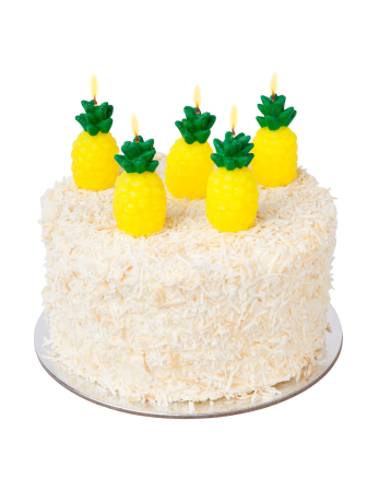Set Of 5 Pineapple Pick Candles - Pineapple Cake Candle