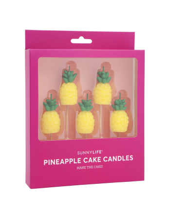 Set Of 5 Pineapple Pick Candles - Pineapple Cake Candle 2