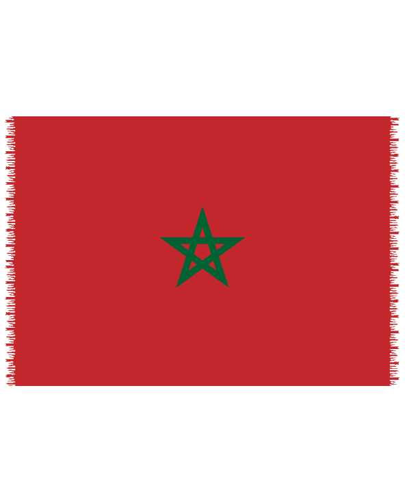 Fringed Pareo With The Moroccan National Flag - Canga Moroccan National Flag