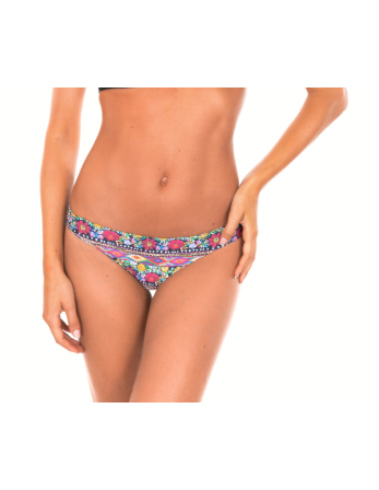 Floral Fixed Brazilian Bikini Bottom - Calcinha Folk Strappy