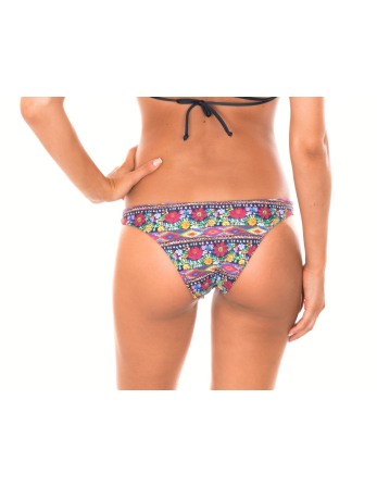 Floral Fixed Brazilian Bikini Bottom - Calcinha Folk Strappy 2