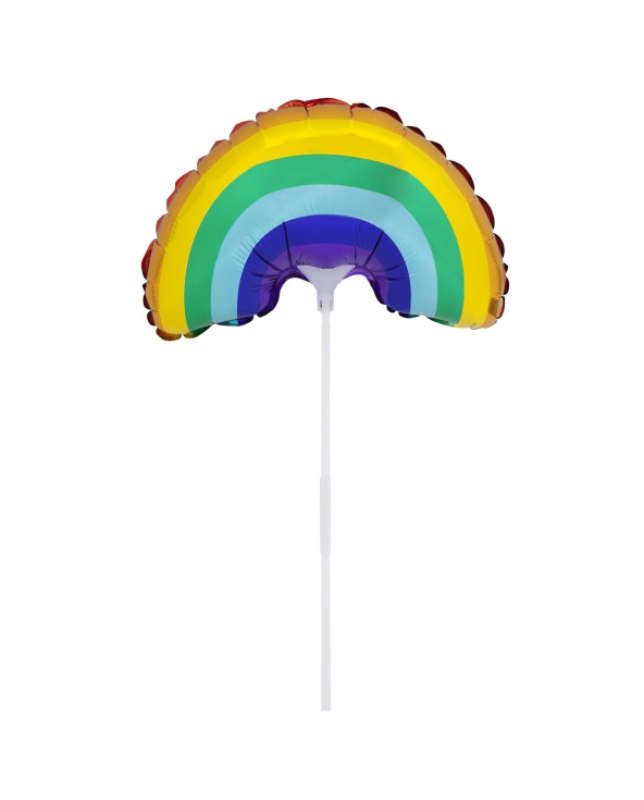 Set Of 2 Ballons On Sticks Unicorn/Rainbow - Balloons Wonderland Small