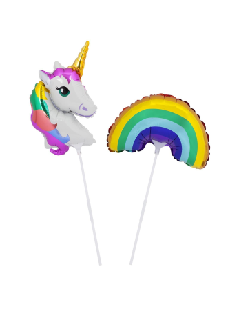 Conjunto Dos Globos Con Palito Unicornio/Arcoiris -... 2
