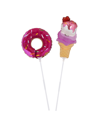 Set Of Two Balloons On Sticks Doughnut And Ice Cream -... 2