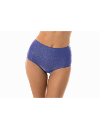 Braguita Cintura Subida En Lurex Azul Marino - Calcinha...