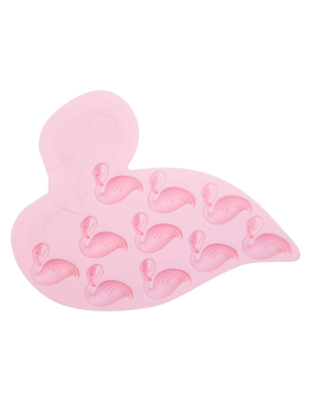Set Of 2 Flamingo Shaped Silicone Ice Cube Trays -...