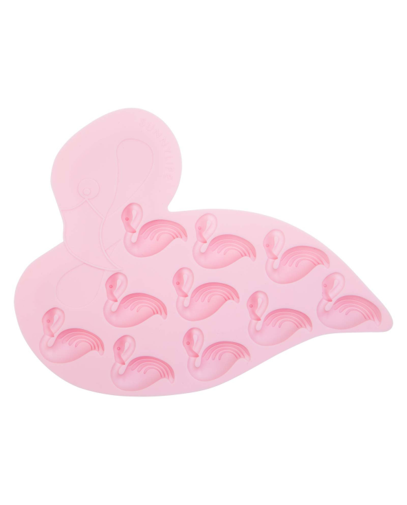 2Er-Set Silikon-Eiswürfelform Rosaflamingo - Flamingo Ice Trays
