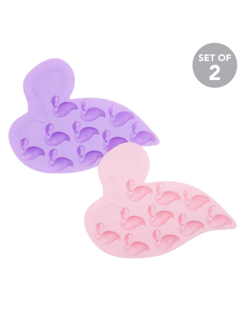 Set Of 2 Flamingo Shaped Silicone Ice Cube Trays -... 2
