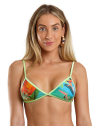 Tropische Driehoekige Bikinitop Met Lichtgroene Randen - Top Dance Zig Maresia