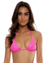 Top Wavy Ruched Bella Metallic Hot Pink