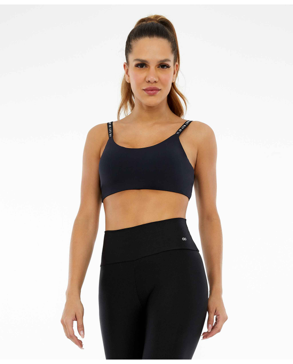 Top Bodytex Alcas Personalizadas Preto