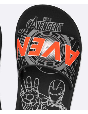 Ipanema Avengers Slide Preto Cinza Laranja 2