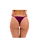 Wine Red Brazilian Bikini Bottom With Thin Sides And Leaves Pattern - Bottom Palms-Vine California