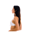 Textured White Push-Up Balconette Bikini Top - Top Cotele-Branco Balconet-Pushup
