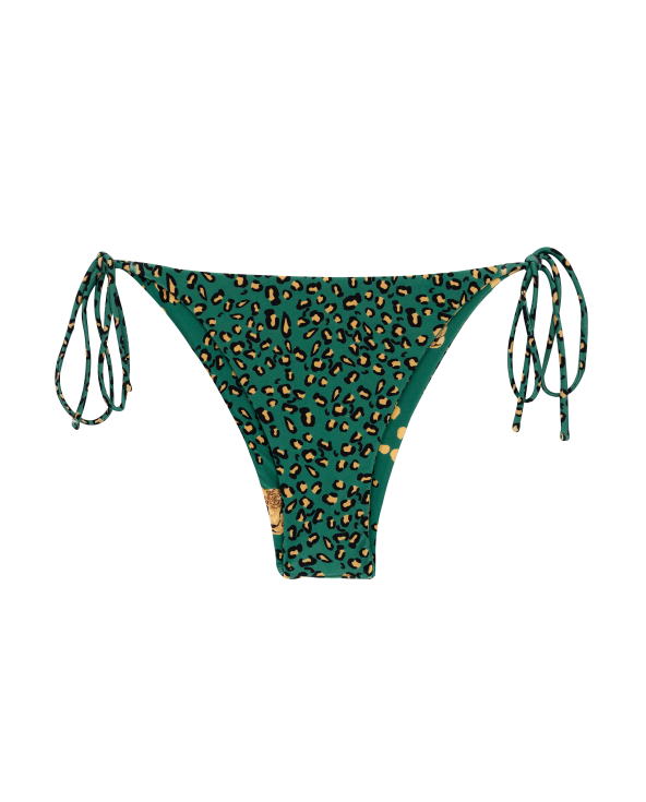 Green Leopard Print Brazilian Bikini Bottom -...