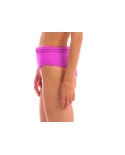 Magenta Pink Textured High Waist Bikini Bottom With Twisted Rope - Bottom St-Tpz-Pink Hotpant-High