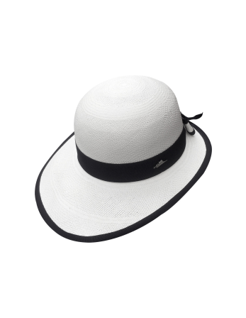 White Panama Visor For Woman With A Bow - Lady Golf White...