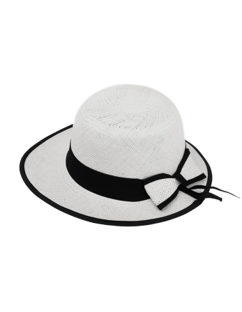 White Panama Visor For Woman With A Bow - Lady Golf White... 2