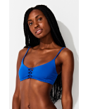 Luxurious Blue Laced-Up Bralette Top - Top Bralette Azul