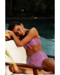 Fioletowy Komplet: Top Bandeau I Figi Brazylijskie Z Wysokim Stanem - Trikini Alice Lilac