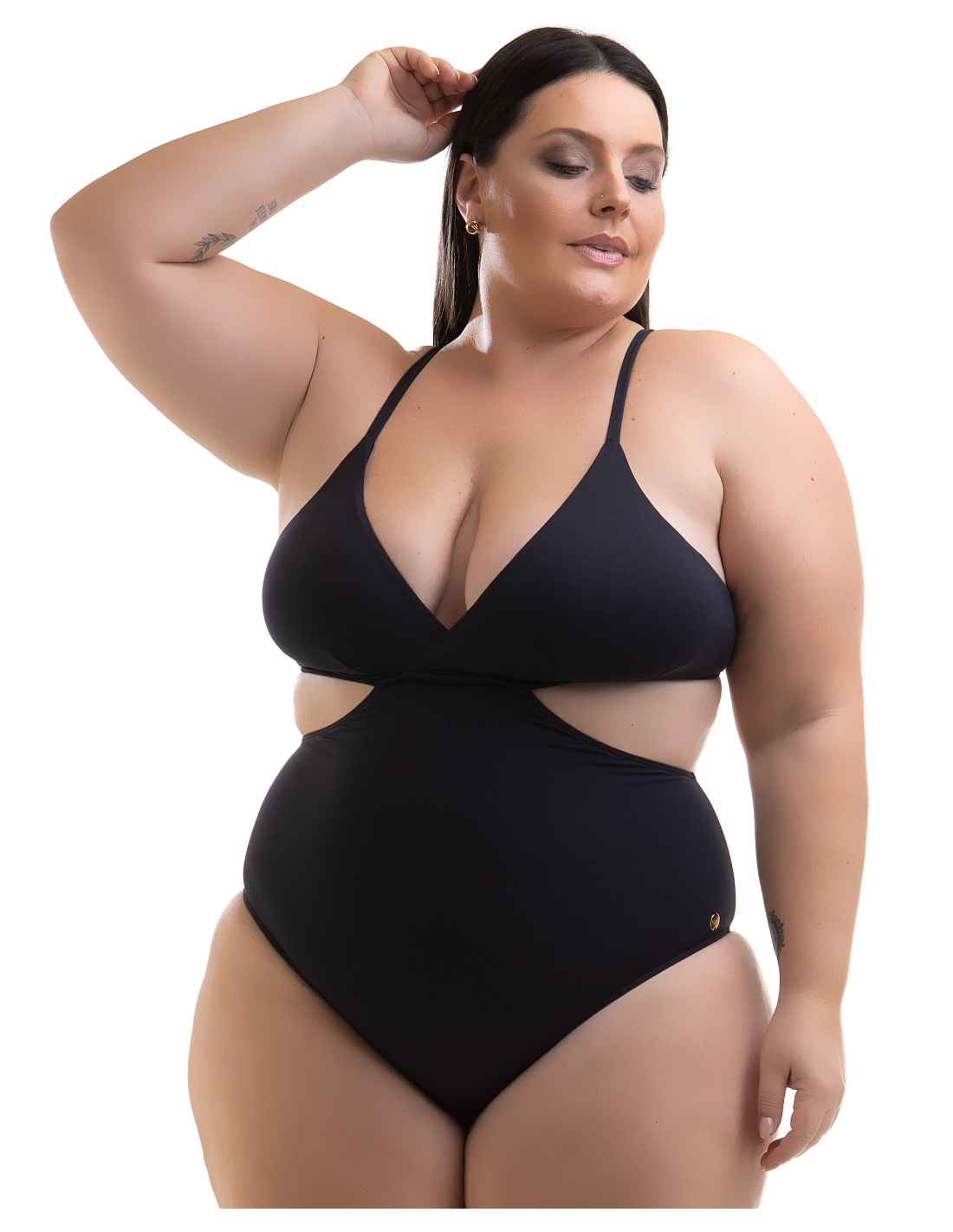 Fato De Banho Maiô Swimsuit Kemmy Preto Marca Grife Acquarosa