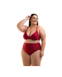 Plus Size Dark Red Underwired Balconette Bikini - Bikini Ruana Divino