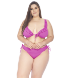 Plus Size Purple Brazilian Bikini With Ruffle Details - Biquini Babado Bel Rosa