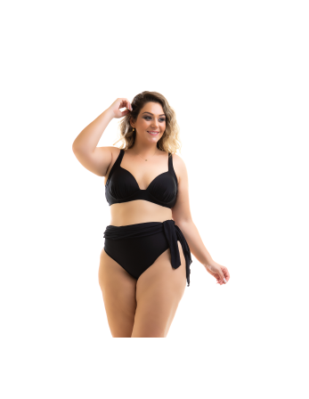 Plus Size Czarne Bikini Balkonetka Z Figamii Spódniczką 2... 2