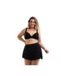Zwarte Plus Size Balconette Bikinitop En Bikinibroek Met Omgeslagen Rand - Bikini California Preto