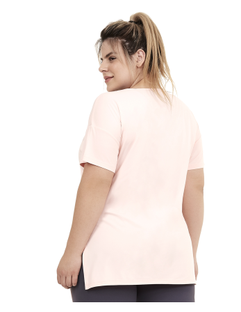 T-Shirt Skin Fit Silk Gola Plus Rosa Respire 2