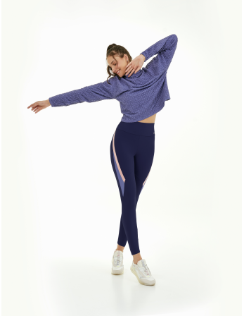 Blusa Crimp Gola Alta Azul Heron