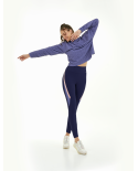 Blusa Crimp Gola Alta Azul Heron