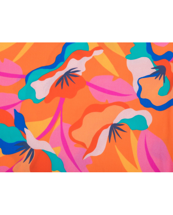 Top Orange-Bloom Rash-Guard