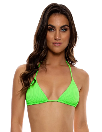 Top Wavy Ruched Que Sera Sera Neon Lime