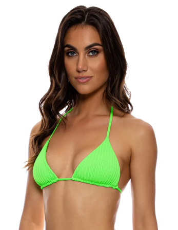 Top Wavy Ruched Que Sera Sera Neon Lime 2