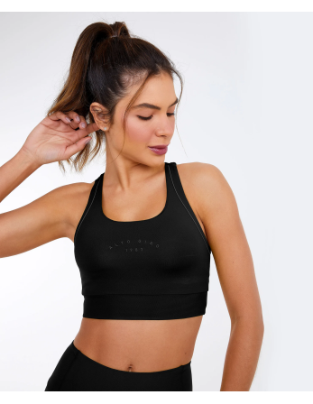 Top Hyper Nadador Com Frisos Preto