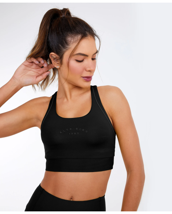 Top Hyper Nadador Com Frisos Preto