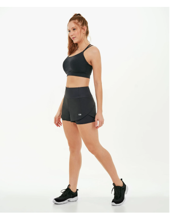 Shorts Bahamas Elastic Transpassado Preto