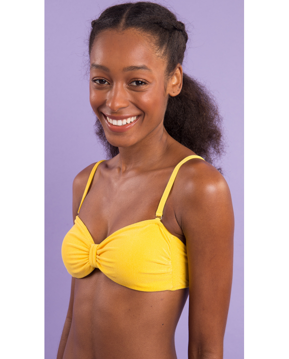 Top Malibu-Yellow Bandeau-Duo