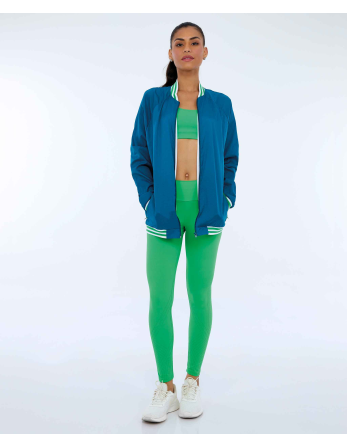 Jaqueta Aerofit Bomber Com Punhos Verde Deep Lagon