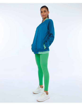 Jaqueta Aerofit Bomber Com Punhos Verde Deep Lagon 2
