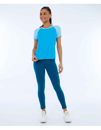 T-Shirt Skin Fit Recortes Sport Azul Vivid 2