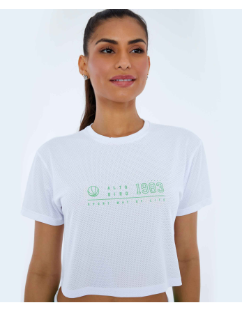 T-Shirt Nylon Dry Alto Giro Branco