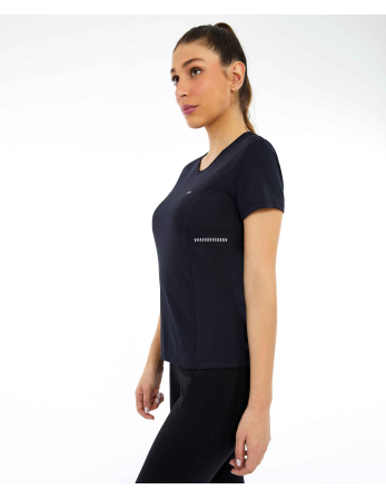 T-Shirt Skin Fit Recortes Com Refletivos Preto 2