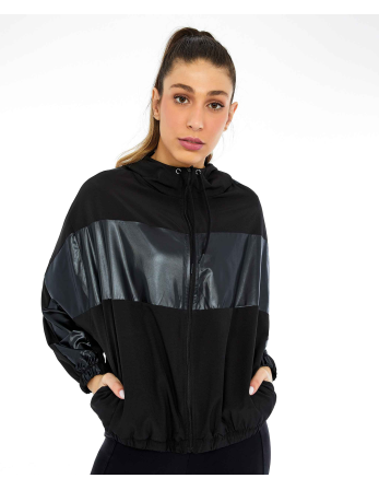 Jaqueta Tecnospan Recortes Preto