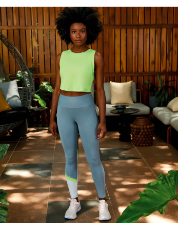 Regata Skin Fit Cropped Refletivo Verde Sharp 2