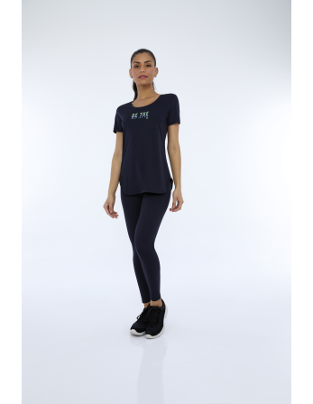 T-Shirt Skin Fit Inspiracionais Preto 2