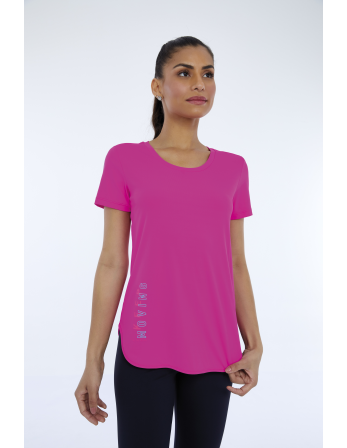 T-Shirt Skin Fit Inspiracionais Pink Choque