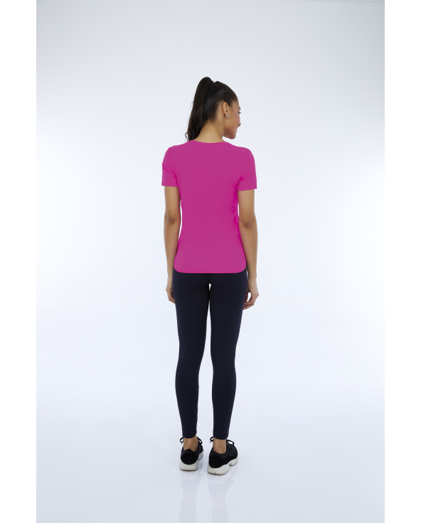 T-Shirt Skin Fit Inspiracionais Pink Choque